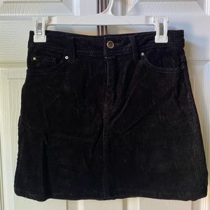 Black mini Corduroy skirt